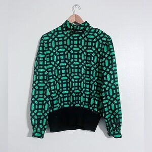 Lindsey Blake Vintage Retro Geo Print Blouse